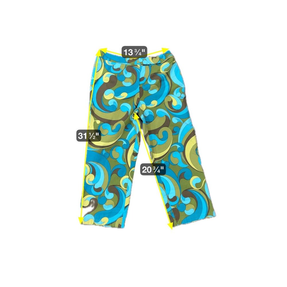 Talbots Womens Stretch Capri Pants Size 10 Multicolor Abstract Print - Picture 7 of 9